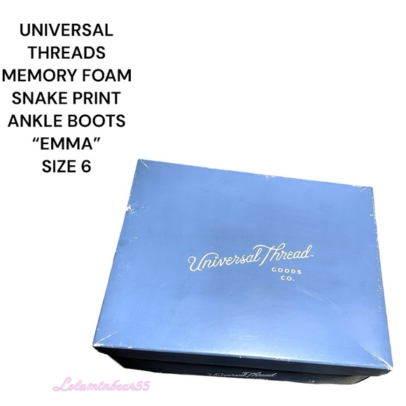 UNIVERSAL THREADS “EMMA” MEMORY FOAM SNAKE PRINT ANKLE BOOTS, SIZE 6, NEW IN BOX - Picture 12 of 14